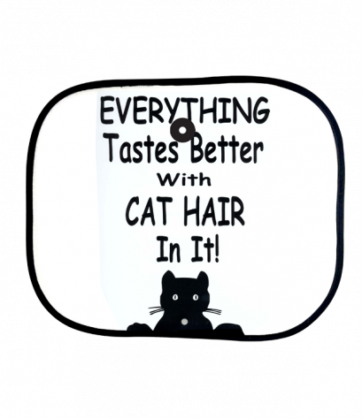 ม่านบังแดด สกรีนแมวดำ